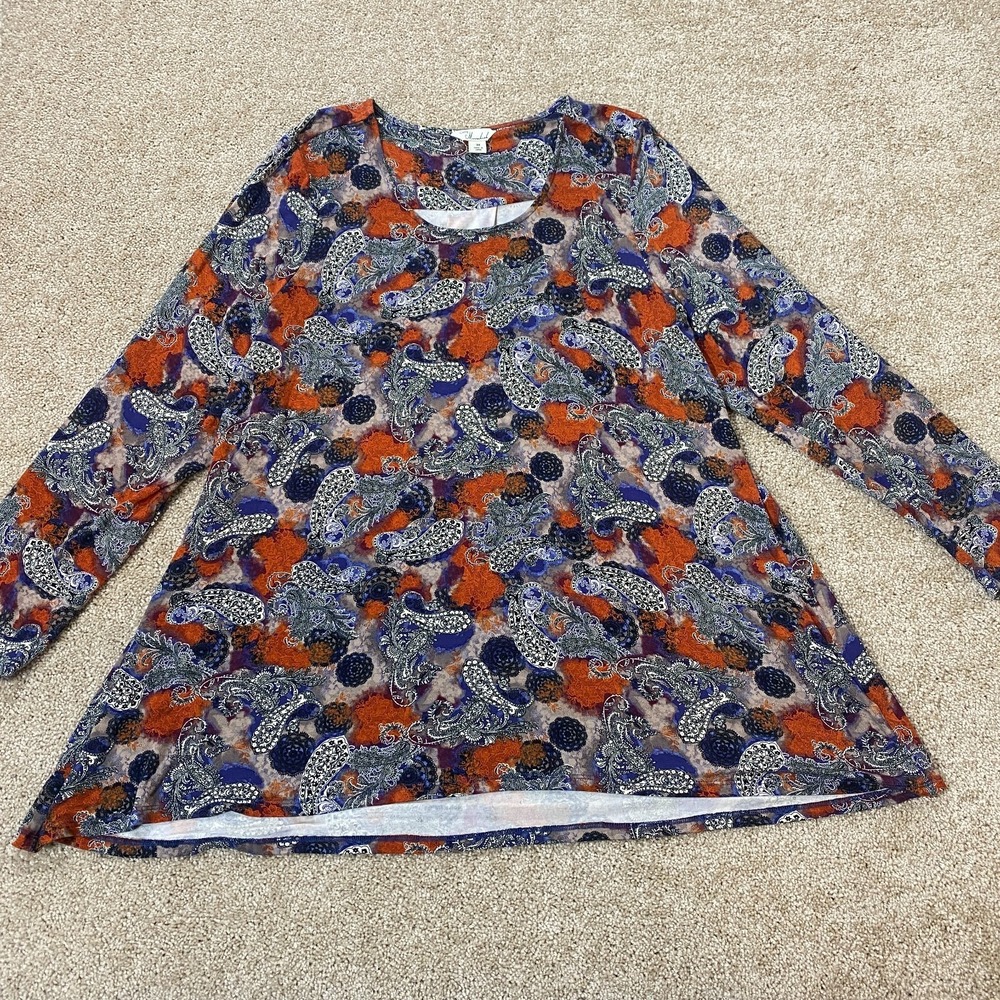 Caffe Marrakesh Top Plus Size 3X Tunic Paisley Pullover Hippie Boho‎ Lagenlook